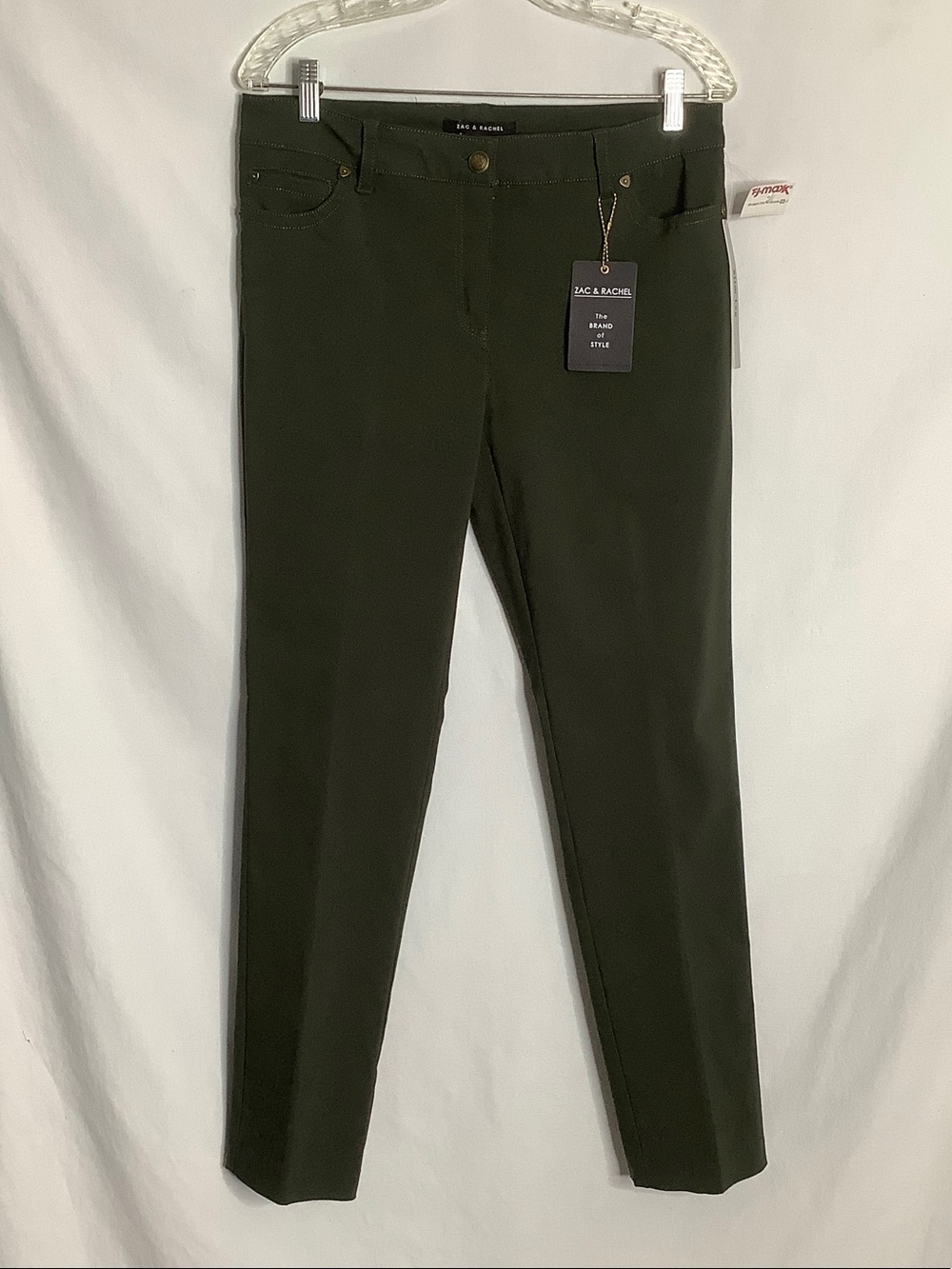 Zac & Rachel Slim-Leg Olive Green Pants Size 8 Office Career Business